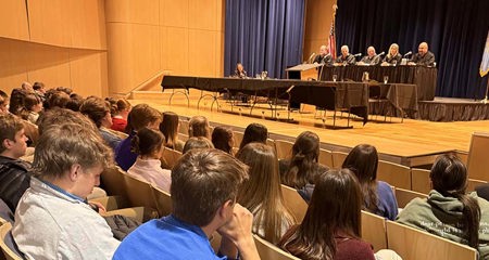 Students observing oral arguments before the South Dakota Supreme Court at Augustana University in Sioux Falls, South Dakota. 